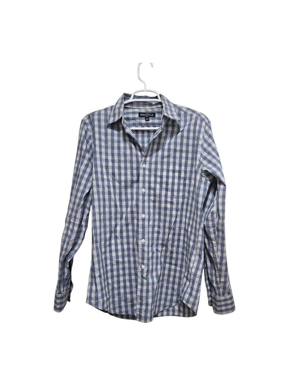 J.Crew Mercantile Flex Gingham Button Up Shirt Small Blue White